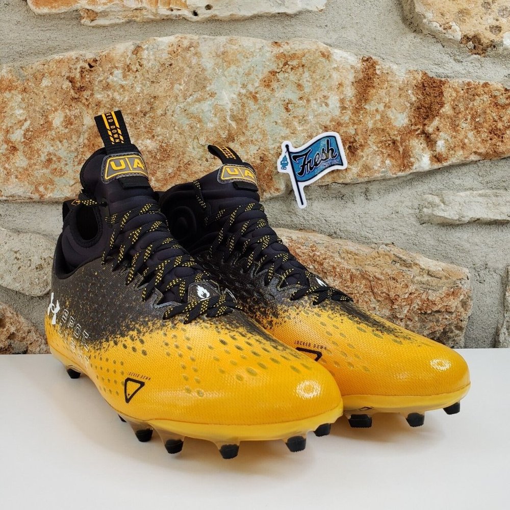 Under Armour Spotlight Lux MC 2.0 Football Cleats Size 13 Black Gold 3025082-002